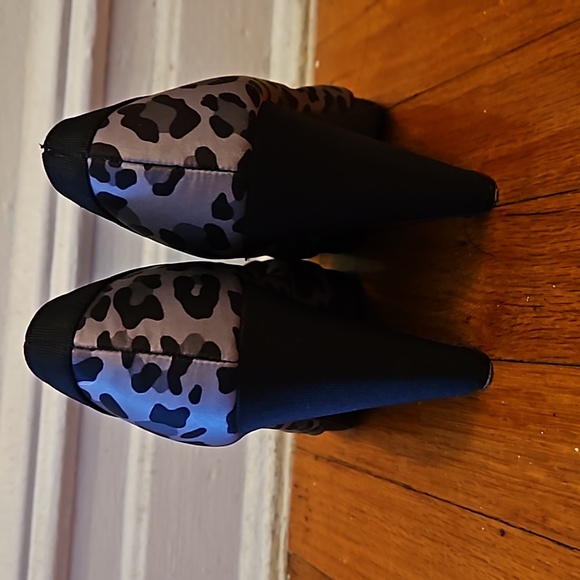 Christian Siriano for Payless black & gray leopard satin platform pumps size 8 - Picture 9 of 16